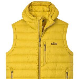 $279! NEW Men's Stio Hometown Hooded Down Vest - Sun Valley Yellow - Small